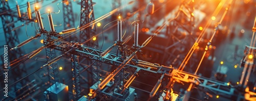 Bring your audience above and beyond with a birds-eye view of power grid infrastructure Showcase the intricate components and design principles in a visually compelling way photo