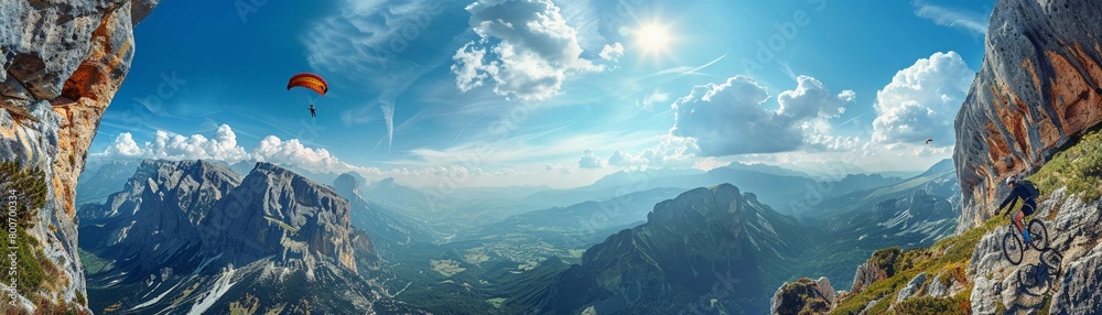 Spectacular Spectacular mountain sunset painting a breathtaking natural scene, with ...