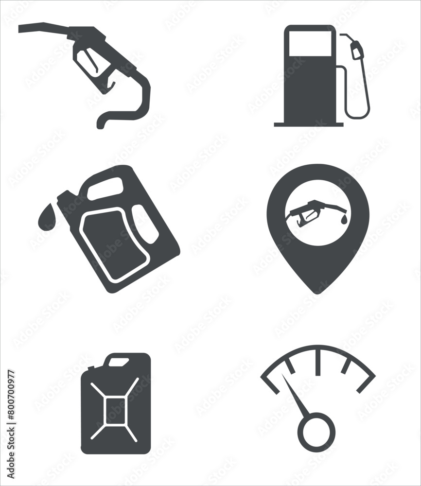 Gas icon set, Gas, oil pump icon set vector illustration Gas icon set, Gas, oil pump icon set vector illustration