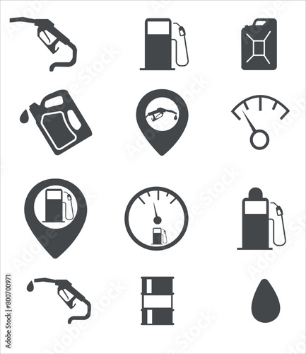 Gas icon set, Gas, oil pump icon set vector illustration