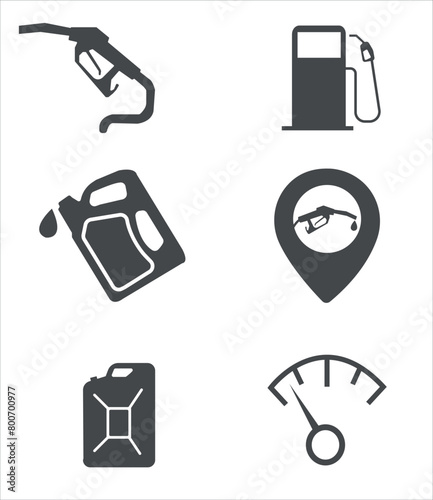 Gas icon set, Gas, oil pump icon set vector illustration