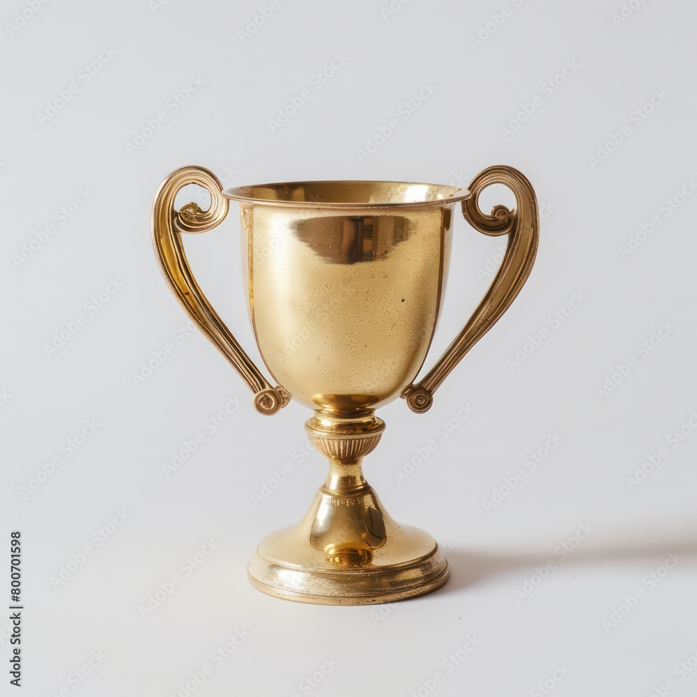 trophy golden cup, in white background