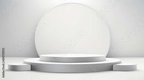 minimalist white podium for product display