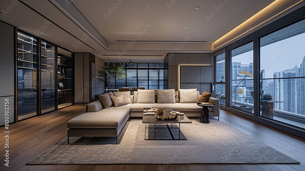 Naklejka premium beautiful interior in minimal style 