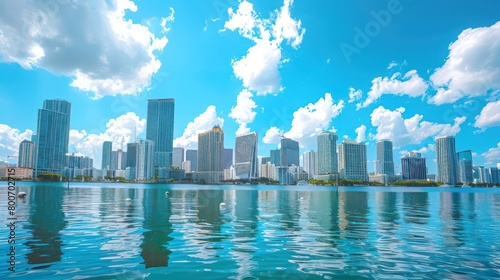 tropical city skyline