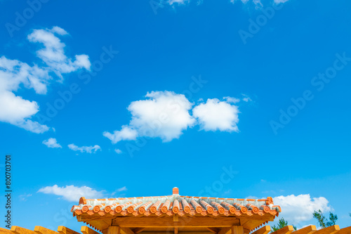 赤瓦屋根と青空 photo