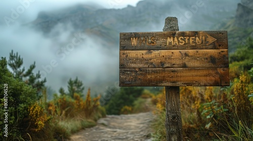 Mountainside Markers: Rustic Signpost Template