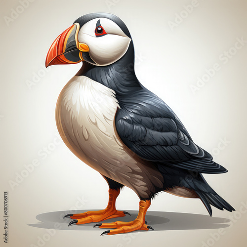 Watercolor Puffin vector, clipart Illustration, Generative Ai