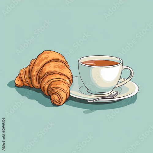 croissant and cup of coffee