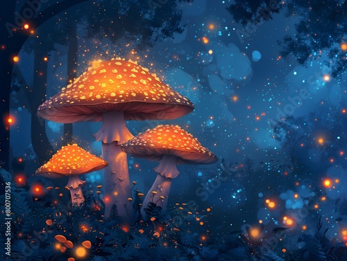a magical mushroom set against a stunning galaxy background. The enchanting mushroom stands out with its vibrant colors and intricate details, evoking a sense of wonder and fantasy.