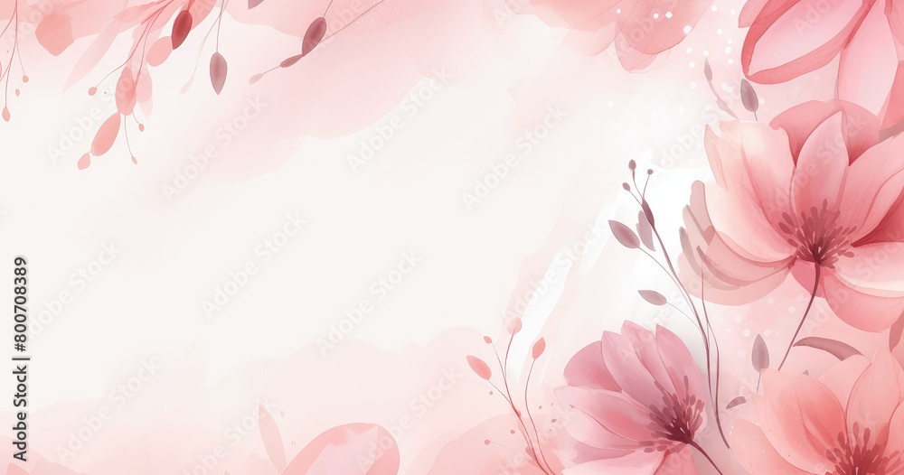 soft beige and pink botanical art background