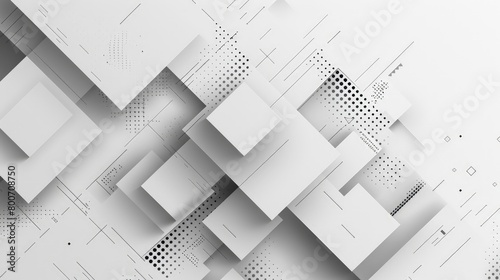 abstract white and gray geometric and halftone pattern design background