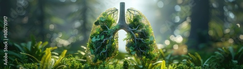 Tree-shaped lungs symbolize environmental health and clean air photo