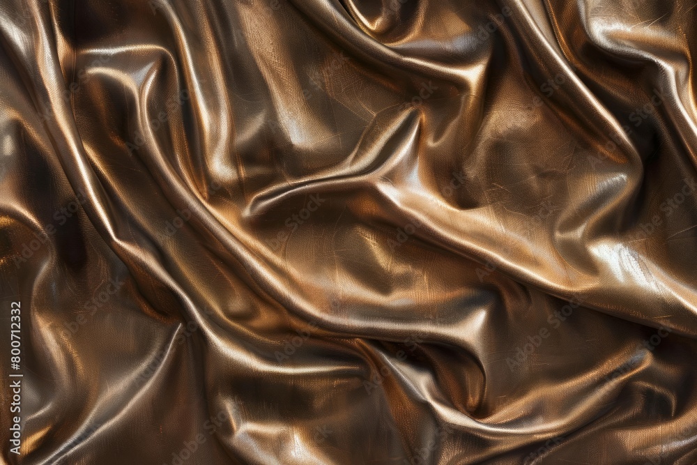 A piece of gold fabric with a shiny, metallic texture A piece of gold fabric with a shiny, metallic texture
