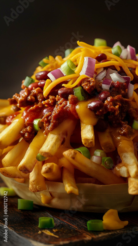 French fries topped with chili and cheese