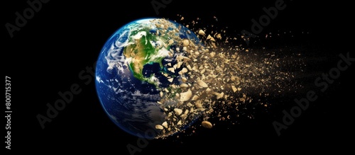 Illustration of the earth being destroyed due to global warming photo