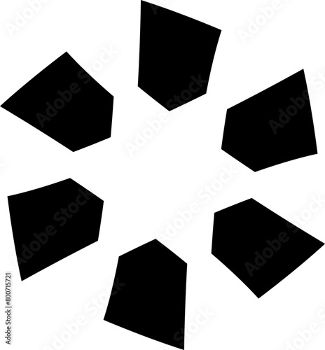 Decorative circular black mandala shape