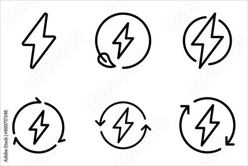 Renewable energy icon set. vector illustration on white background.