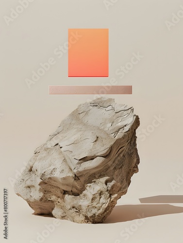 Wallpaper Mural Contemporary minimalist scene of a jagged stone as a decoration or even poidum for photo product. Torontodigital.ca