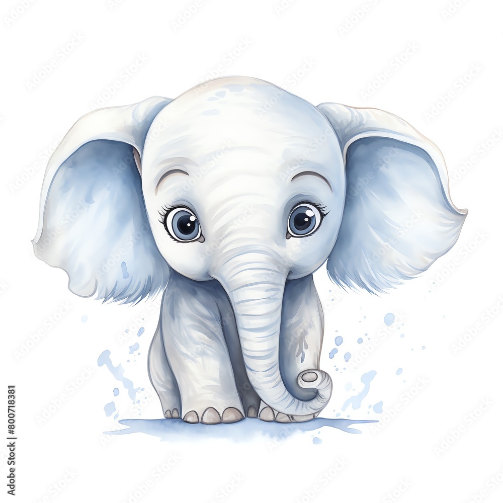 Closeup of a young elephant with soft Closeup of a young elephant with soft