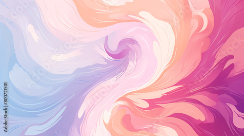  abstract background in pastel colors with swirls, flat colors, free brushwork, romantic and nostalgic themes, white background
