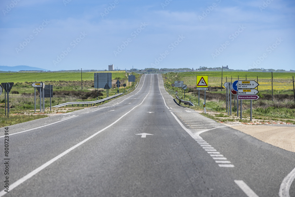 Indicative signs on a regional road with a maximum speed limited to 90 kilometers per hour Indicative signs on a regional road with a maximum speed limited to 90 kilometers per hour