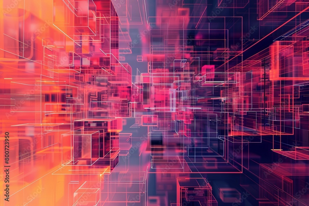 Obraz premium Digital Transformation, System Engineering and Programming Abstract Background AI Generated Illustration