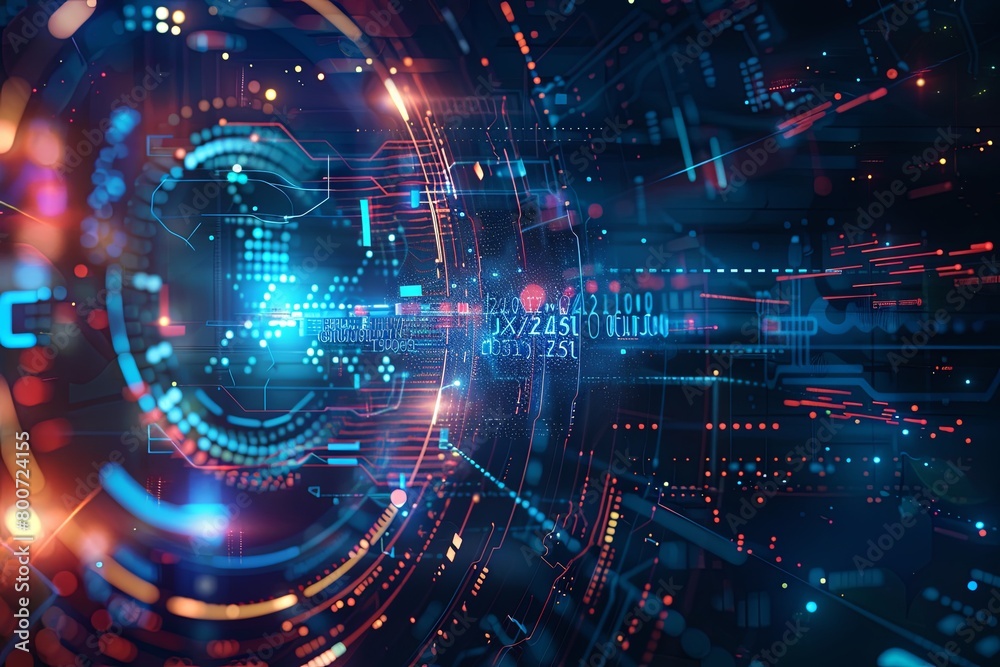 Obraz premium Digital Transformation, System Engineering and Programming Abstract Background AI Generated Illustration