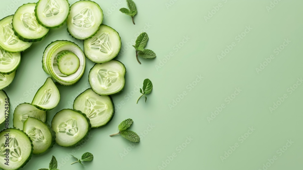Cucumbers cut into slices generative ai Cucumbers cut into slices generative ai