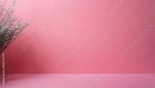 パステルピンクの背景。奥行きのあるピンクの背景。無地素材。空間。Pastel pink background. Deep pink background. Plain material.