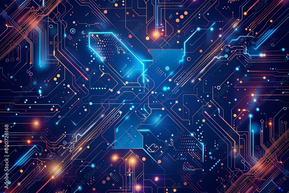 Fototapeta premium Digital Transformation, System Engineering and Programming Abstract Background AI Generated Illustration