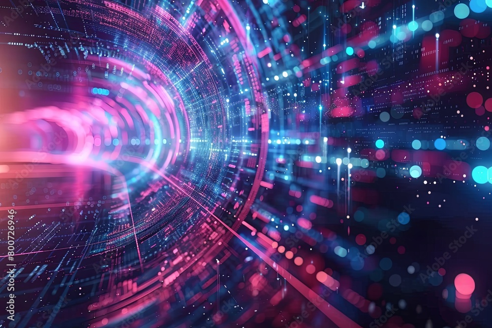 Obraz premium Digital Transformation, System Engineering and Programming Abstract Background AI Generated Illustration
