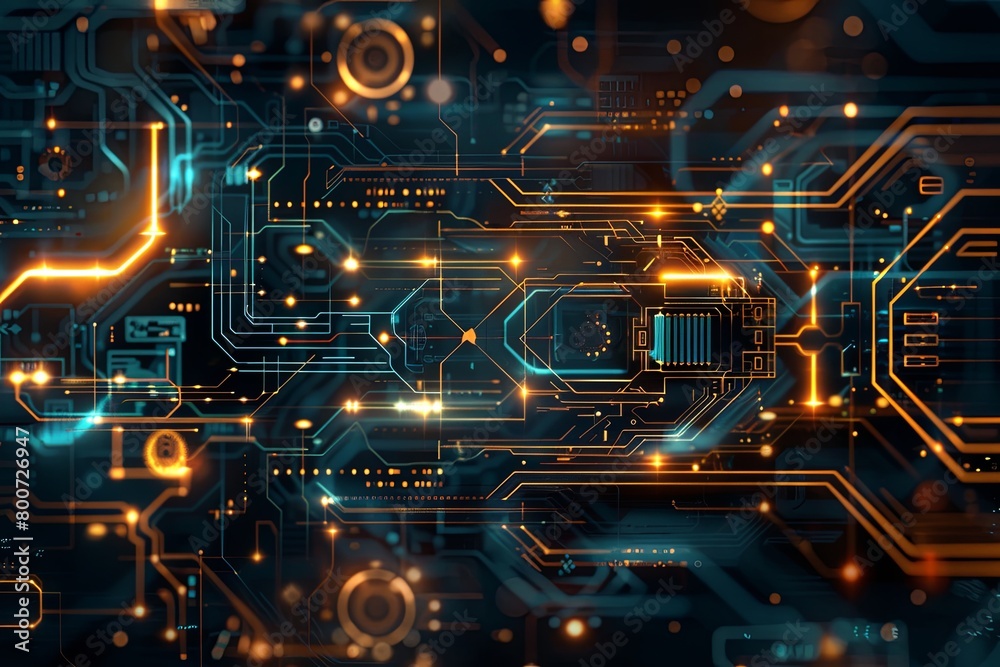 Fototapeta premium Digital Transformation, System Engineering and Programming Abstract Background AI Generated Illustration