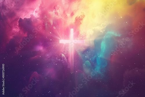 Christian Greeting Card Template Background, Generative AI