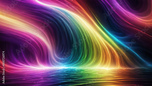 Vibrant dynamic Colorful flowing energy rays background