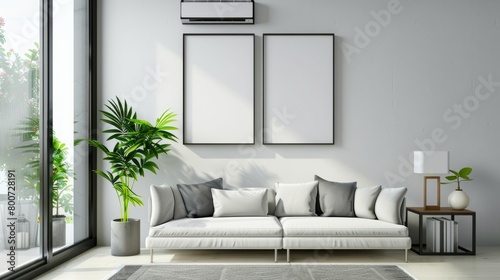 Blank decorative painting on the wall