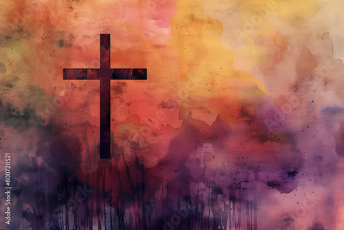 Christian Greeting Card Template Background, Generative AI