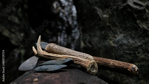 Ancient stone axe, a human tool of prehistoric period
