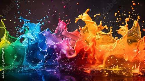 colorful liquid splashes in the water