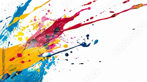 colorful paint splatters on a isolated background