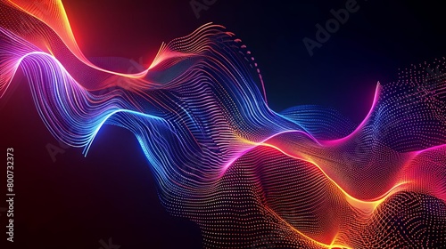 an abstract a wave with a red, green, and blue color scheme