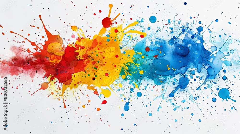 a colorful paint splatter background featuring a paintbrush, a paintbrush holder, and a paintbrush a colorful paint splatter background featuring a paintbrush, a paintbrush holder, and a paintbrush