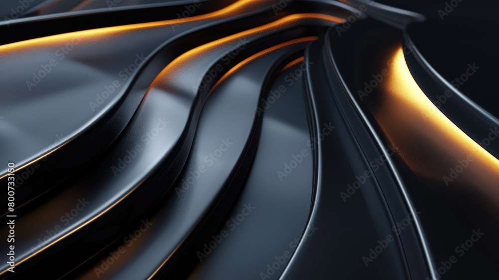 Abstract wavy pattern in orange and black with metallic sheen Abstract wavy pattern in orange and black with metallic sheen