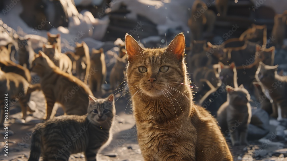 The cat teaches his pupils to beware of dogs. The cat teaches his pupils to beware of dogs.