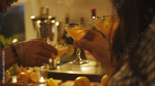 As the night goes on the couples mocktailmaking skills improve resulting in more complex and flavorful drinks.
