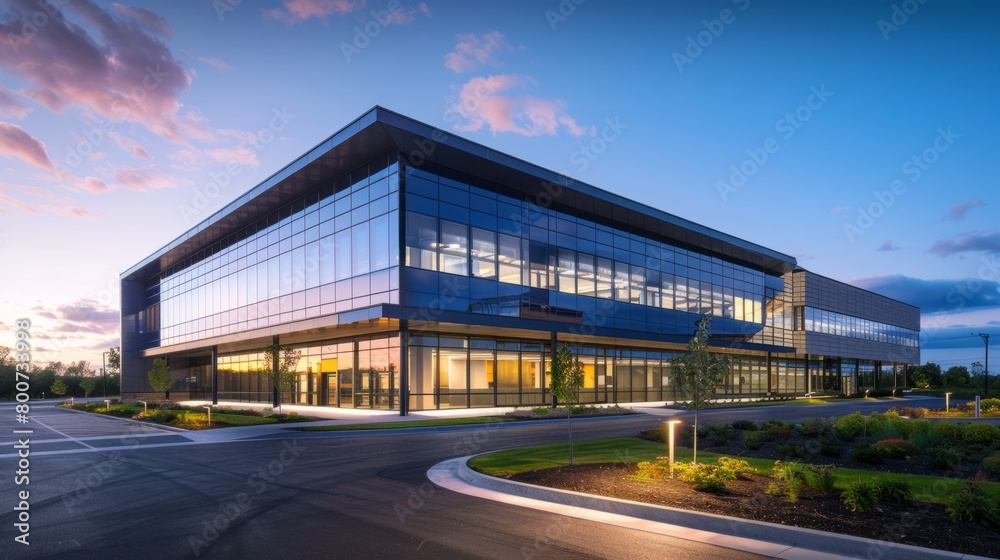 Obraz premium company headquarters from different angles, highlighting its architecture and environment generative ai