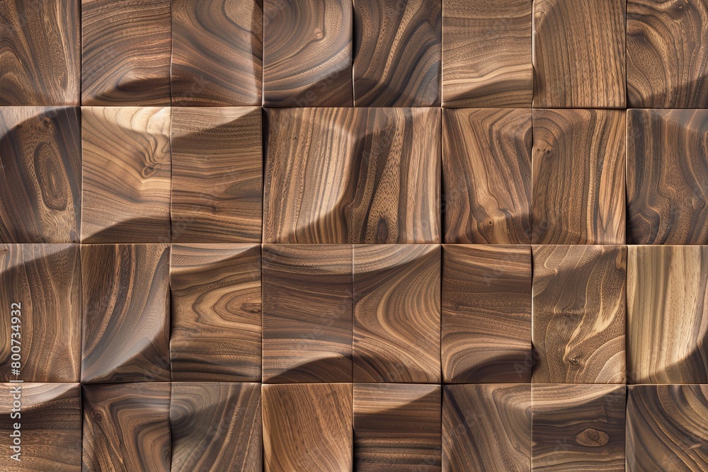 Fototapeta premium Brown Shades Walnut Wood Tile: Decorative Surface Patterns & Textures