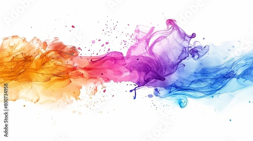 an abstract colored ink on a isolated background