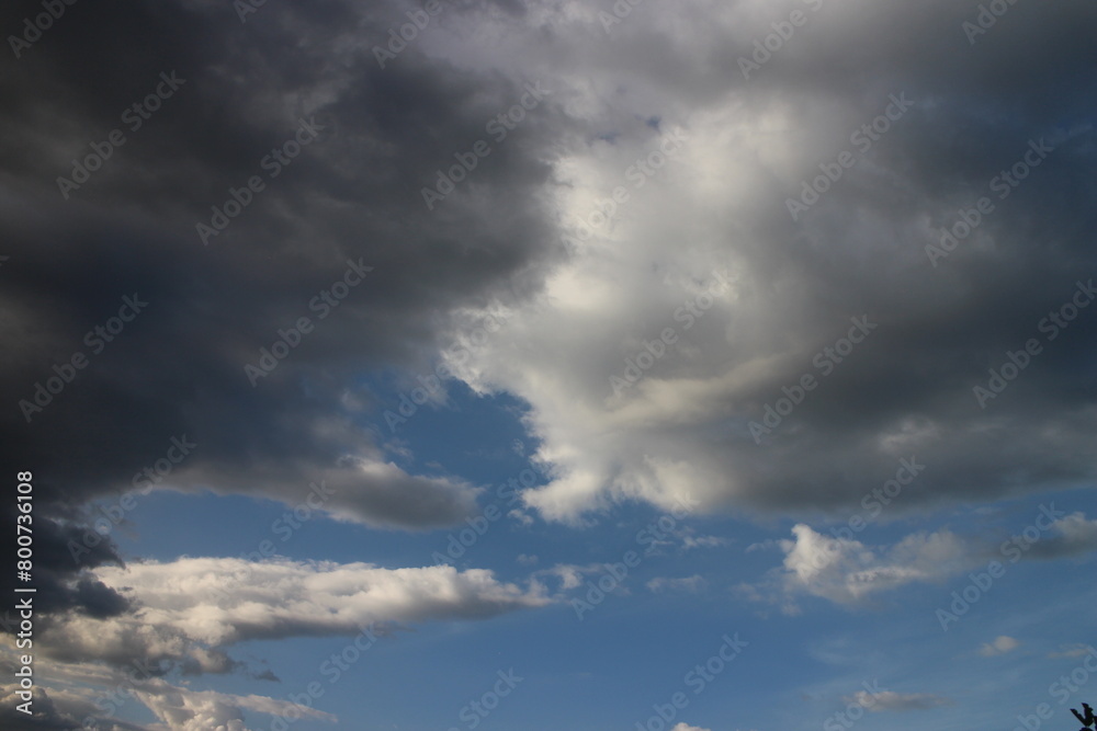 dramatic dark clouds on sky before storm