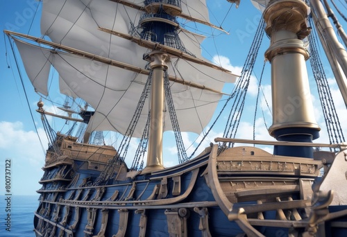 'victory hms 3d ship render boat old mast royal navy transport ocean sea three-dimensional exploration historic maritime nautical navigation sail sailboat sailor transportation travel' photo